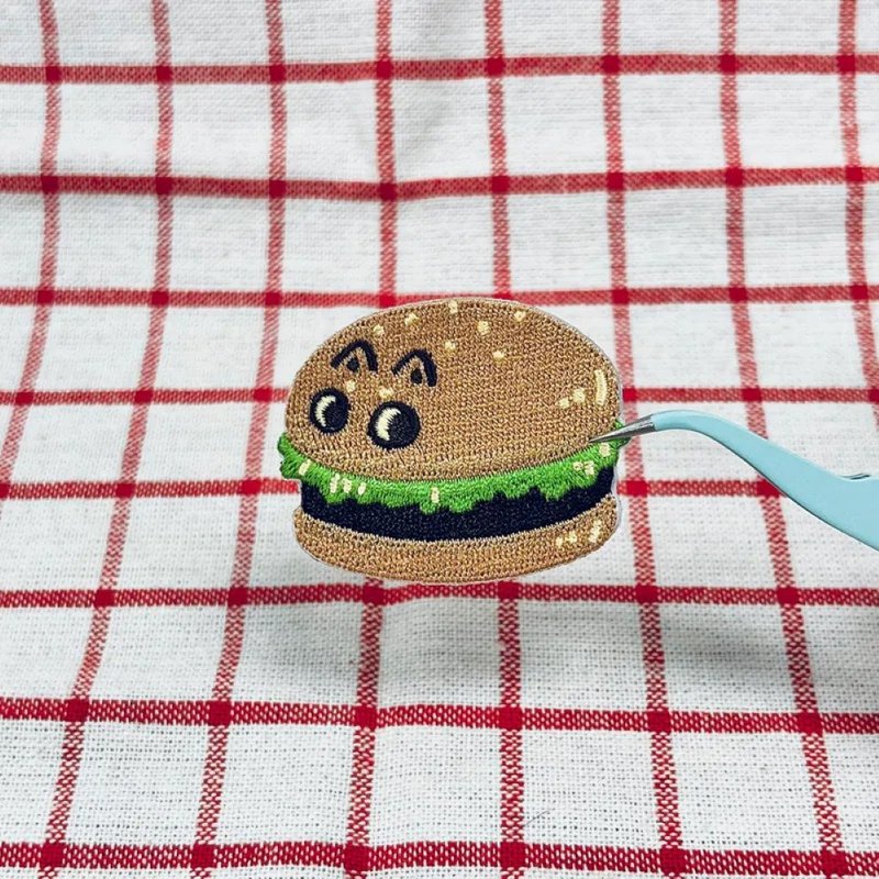 早餐猫猫  汉堡 - 编织/刺绣/羊毛毡/裁缝 - 绣线 卡其色