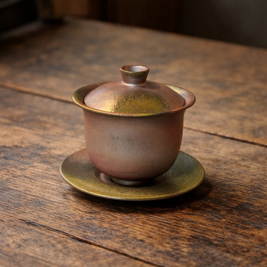 柴烧玫瑰金盖杯  / 盖碗 / 小平凡手作 - 茶具/茶杯 - 陶 