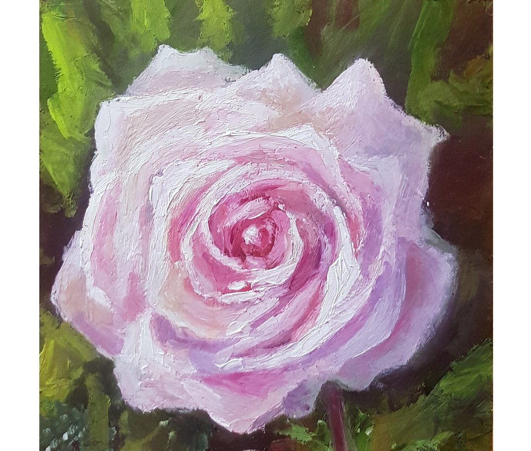 玫瑰油画花卉原创艺术品手绘花卉室内绘画 - 墙贴/壁贴 - 其他材质 粉红色