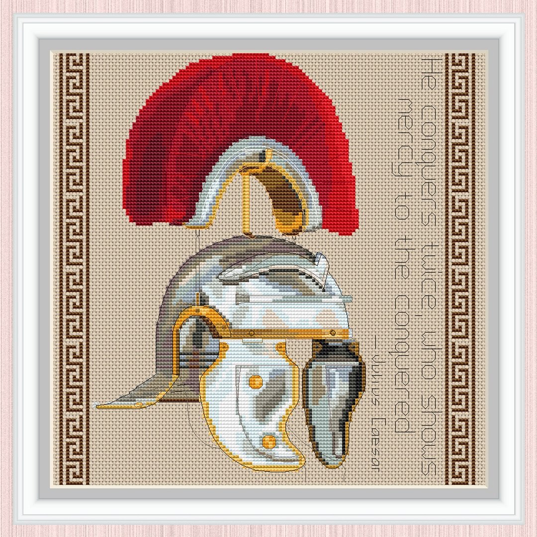 Helmet Cross Stitch Pattern | Roman Centurion Helmet | Roman Helmet | - 手工艺教程/工具书 - 其他材质 