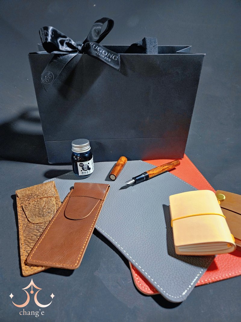 手工原木钢笔套组 沙漠铁木+桧木笔盒组 - 钢笔 - 木头 咖啡色