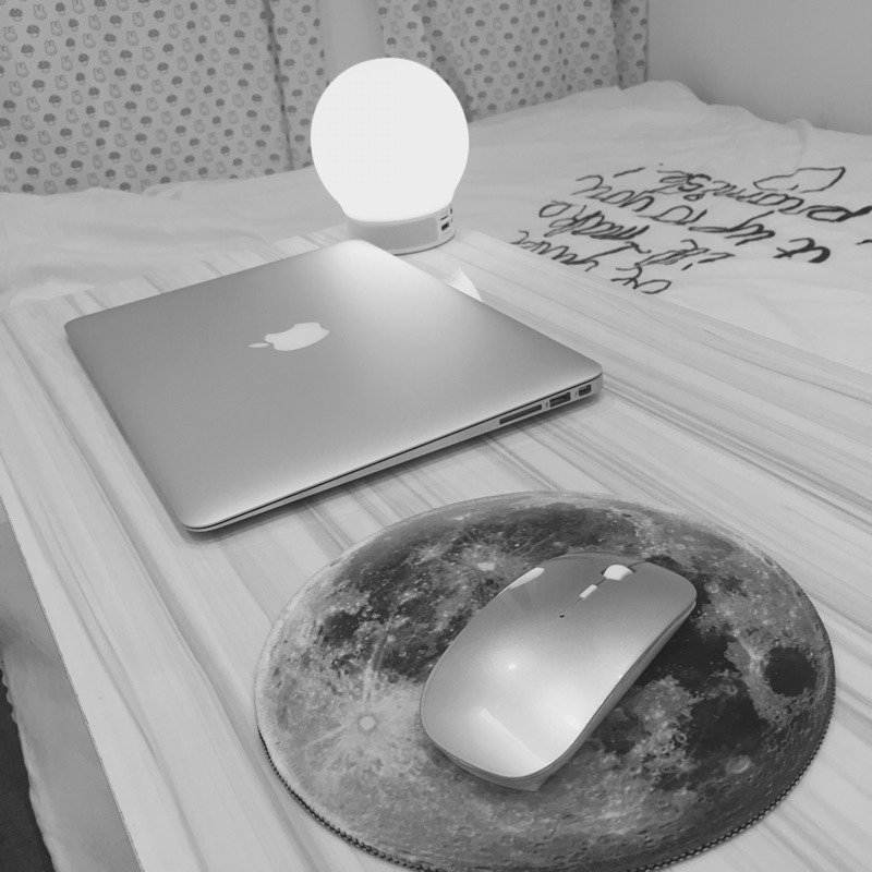 月球 月亮 圆形鼠标垫 鼠标垫 Macbook 电脑 - 鼠标垫 - 橡胶 