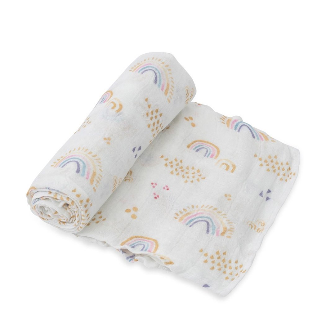Little Unicorn 竹纤维纱布巾单入组 彩虹雨点 - 其他 - 其他人造纤维 白色
