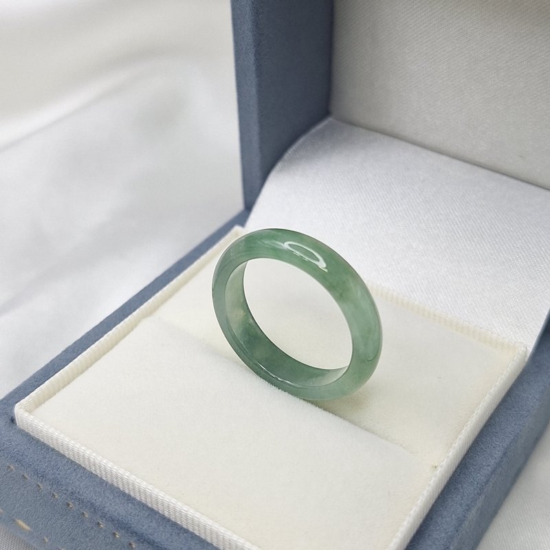 浓绿起胶 戒指 玉戒 国际围16 内径19.1 | 天然缅甸玉A货翡翠 - 戒指 - 玉石 