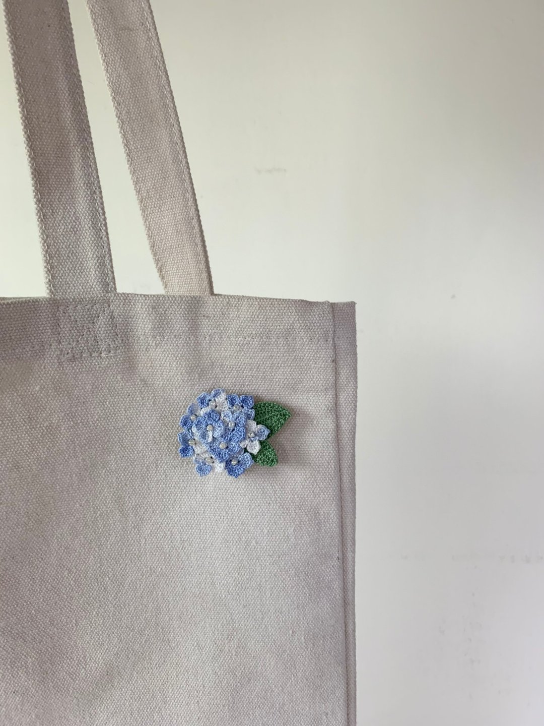 蓝色绣球花胸针  平面款 - 胸针 - 棉 蓝色