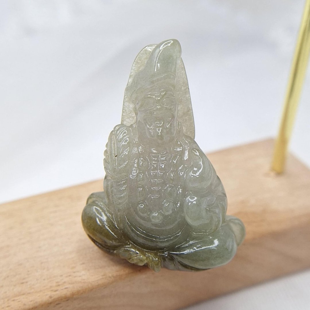 天然黄翡济公吊坠 | 天然缅甸玉A货翡翠 - 项链 - 玉石 