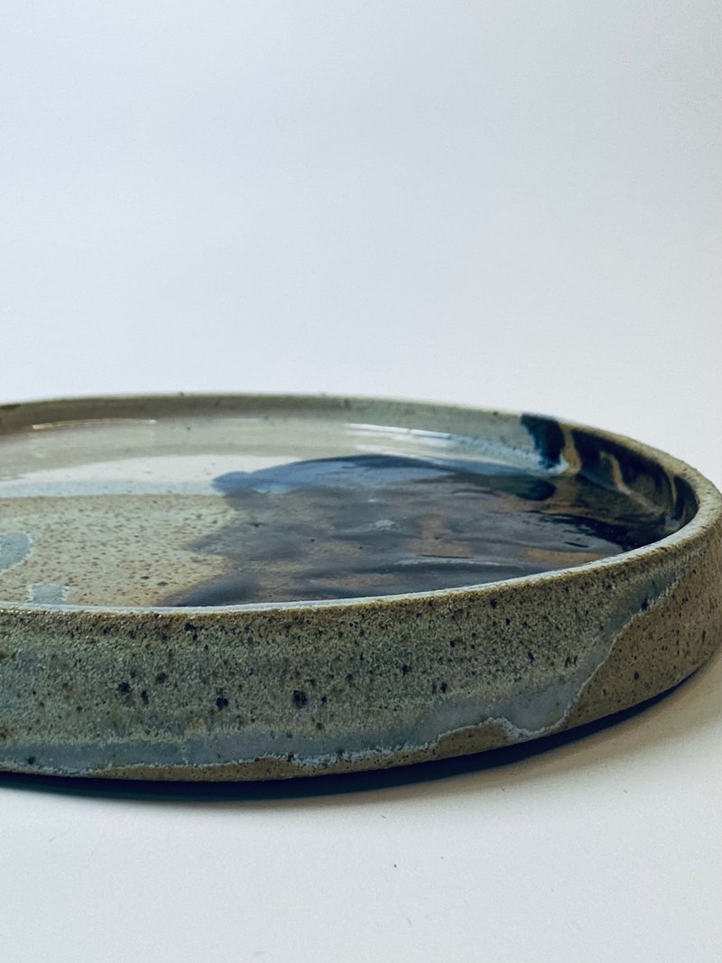 流动之境 蓝金釉陶瓷盘 - 盘子/餐盘/盘架 - 陶 