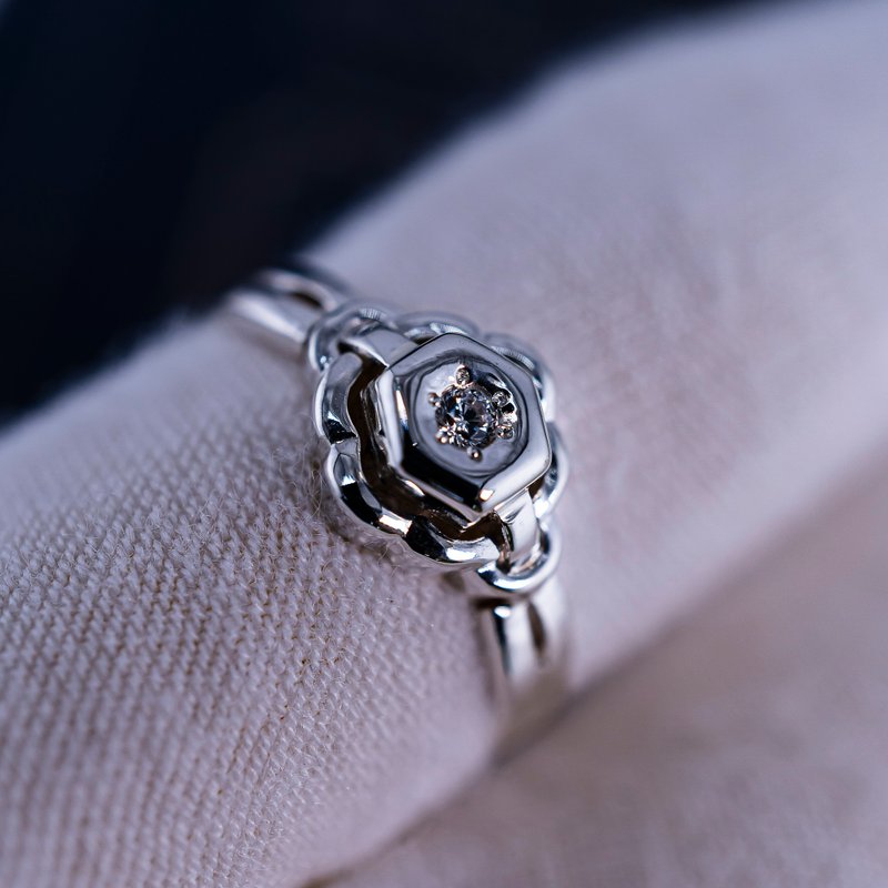 [可选颜色] 组合图案银925 戒指 [定制] S-033 - 戒指 - 其他金属 银色