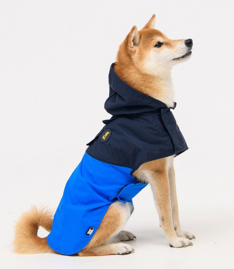 韩国 ppuya 抱抱 透气机能雨衣 1代 - 蓝色 中小型犬适用 - 衣/帽 - 其他材质 蓝色