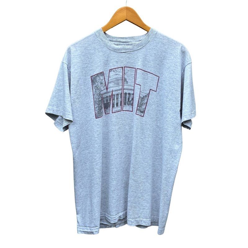 复古 90 年代麻省理工学院 (MIT) T 恤 - 男装上衣/T 恤 - 棉．麻 灰色