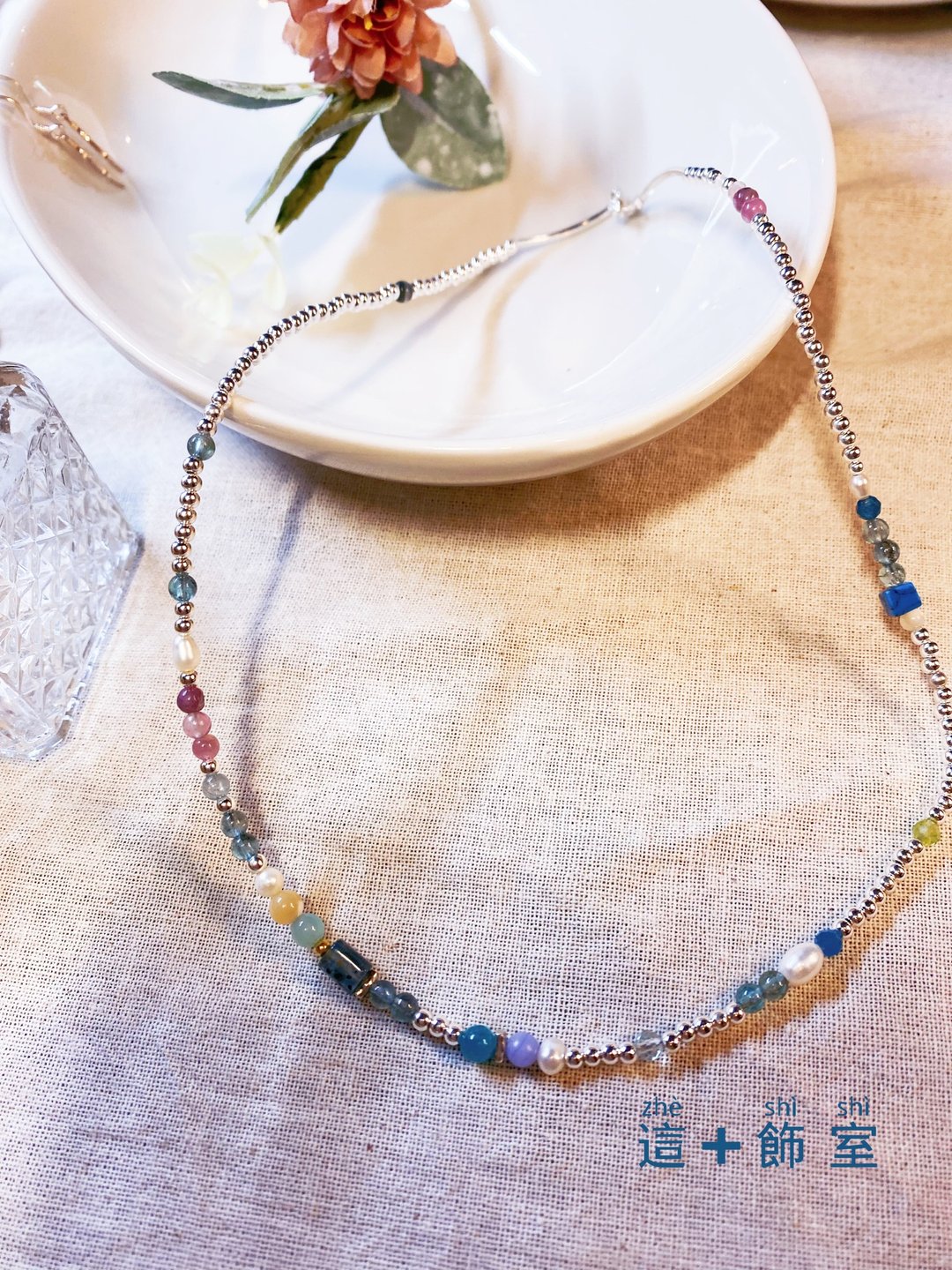 这+//巴多胺项链系列//纯银/天然矿石/珍珠/handmade/necklace - 项链 - 纯银 银色