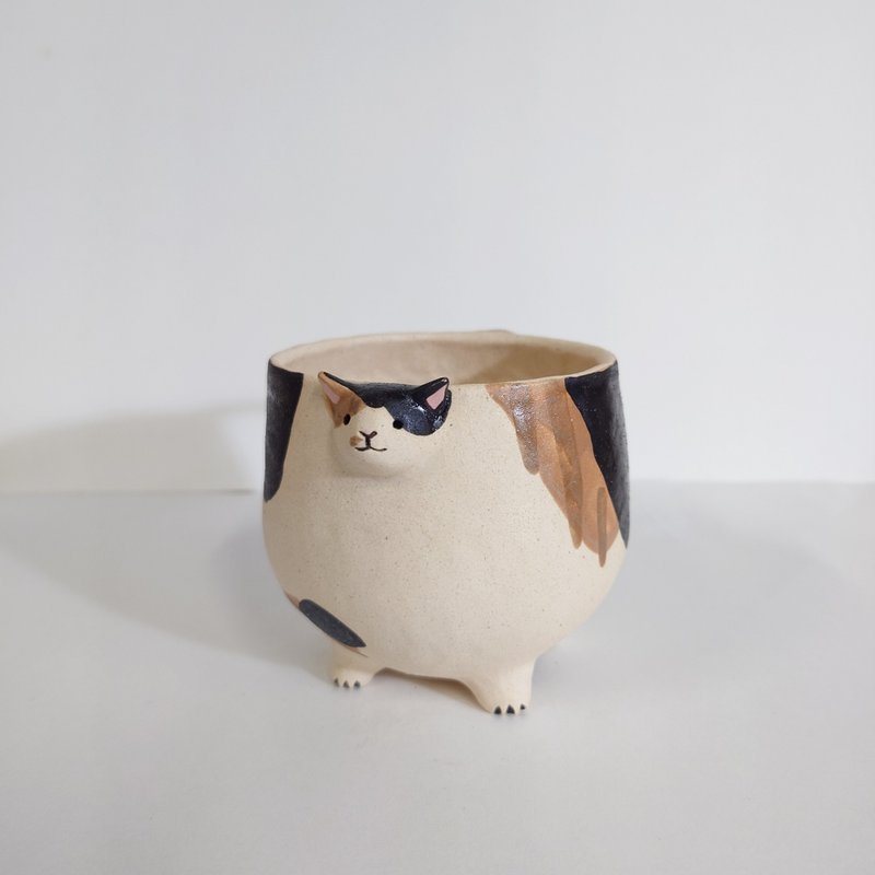 三花猫杯杯 - 其他杯子 - 陶 
