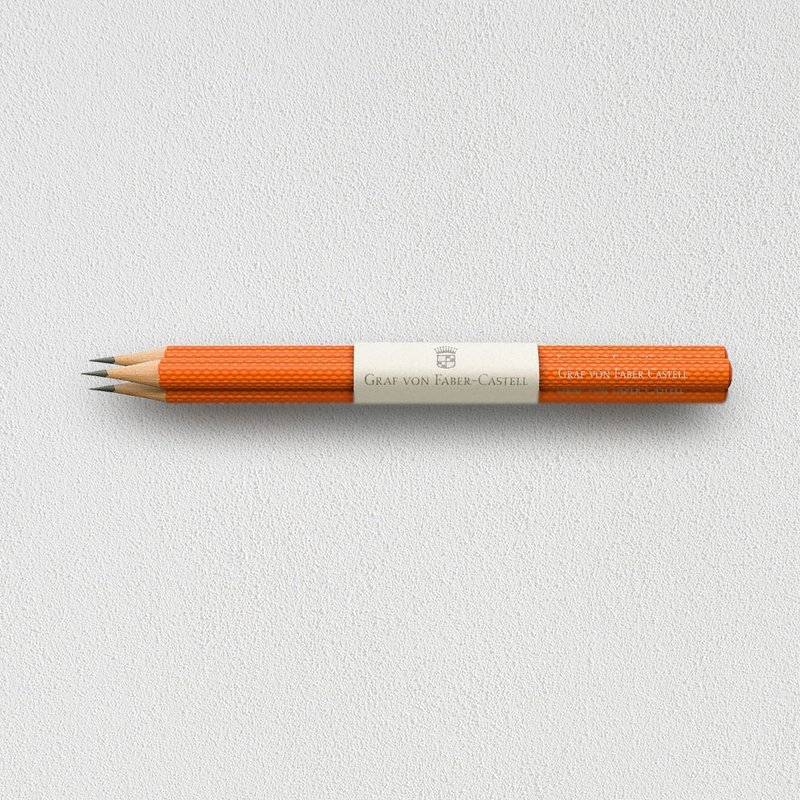 【Graf von Faber-Castell】绳纹铅笔3入-红柿子(原厂正货) - 铅笔/自动铅笔 - 其他材质 红色