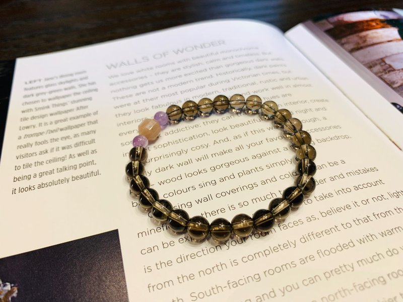 蓦然(手环系列)茶晶6mm--健康 - 手链/手环 - 宝石 灰色