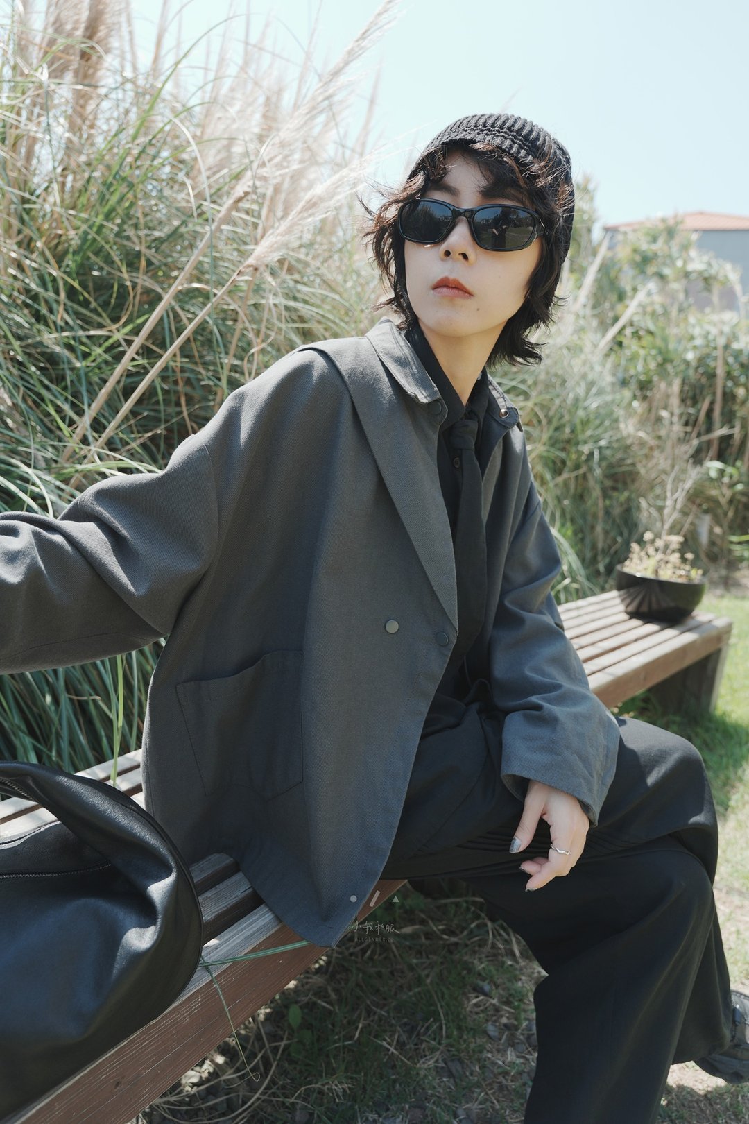 小我独家 卡西多解构式天丝外套 - 女装西装外套/风衣 - 其他人造纤维 灰色