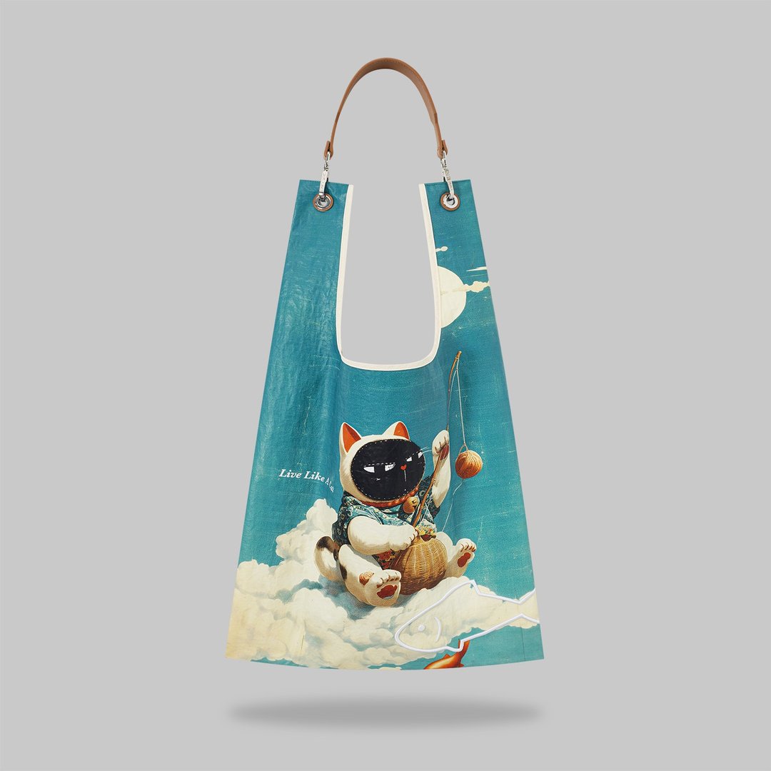 Gone Fishish Toby Bag | 配可拆真皮肩带 - 侧背包/斜挎包 - 尼龙 蓝色