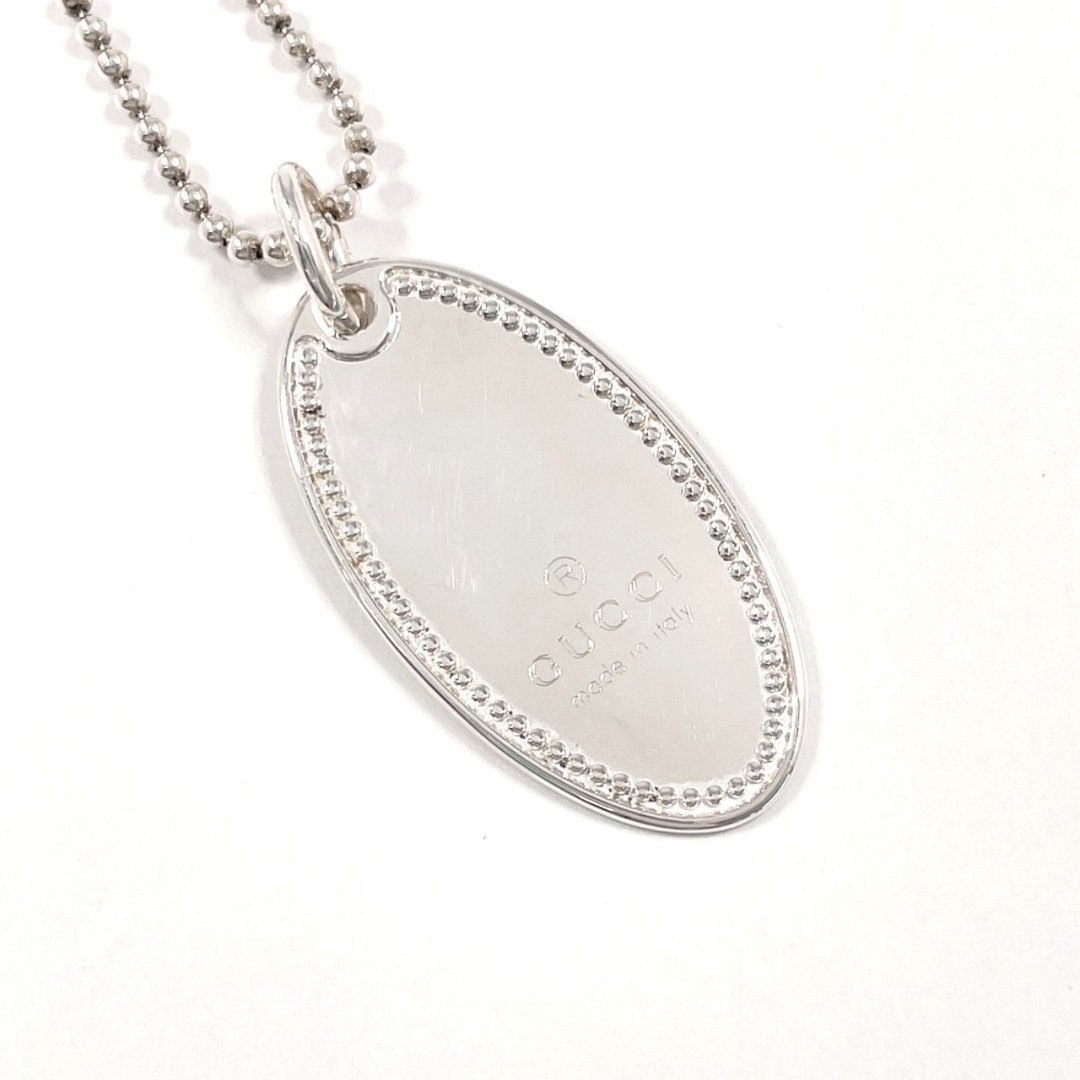 [日本直销，二手，状况良好] Gucci 项链吊坠椭圆形标签牌球链 925银全新翻新 - 项链 - 纯银 银色