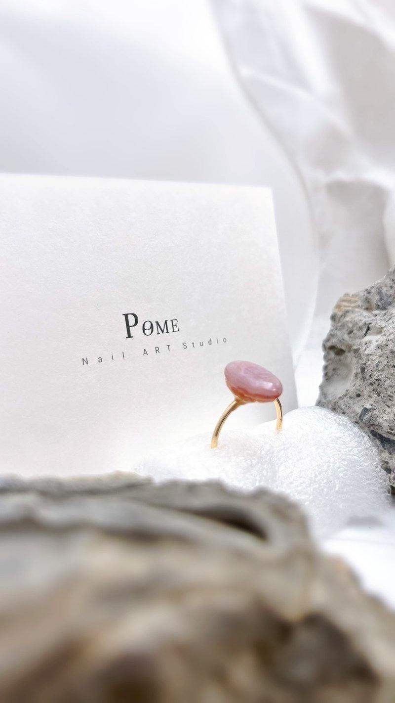手作饰品 | 绾 | 原矿彩玛瑙 \ 日系戒指 - 戒指 - 其他材质 粉红色