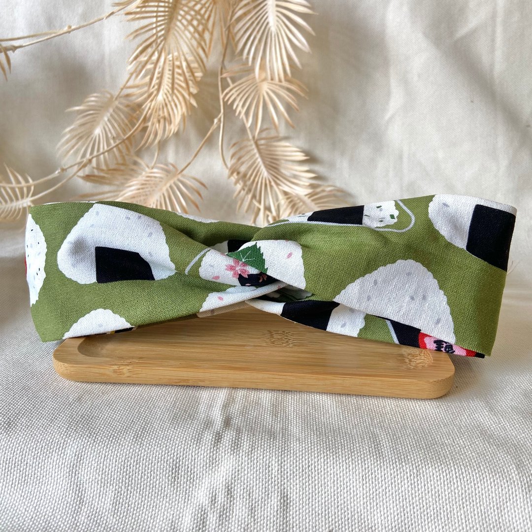 发带/交叉发带/日式饭团 - 发带/发箍 - 棉 绿色