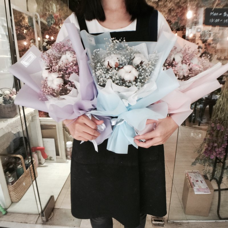 星星棉花糖 棉花干燥花束 - 干燥花/捧花 - 植物．花 