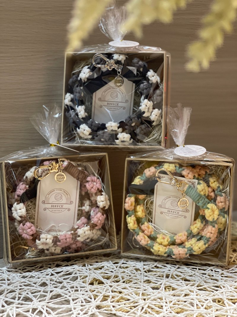 手机挂绳-编织-花花-Macrame-背带-礼盒 - 挂绳/吊绳 - 棉．麻 粉红色