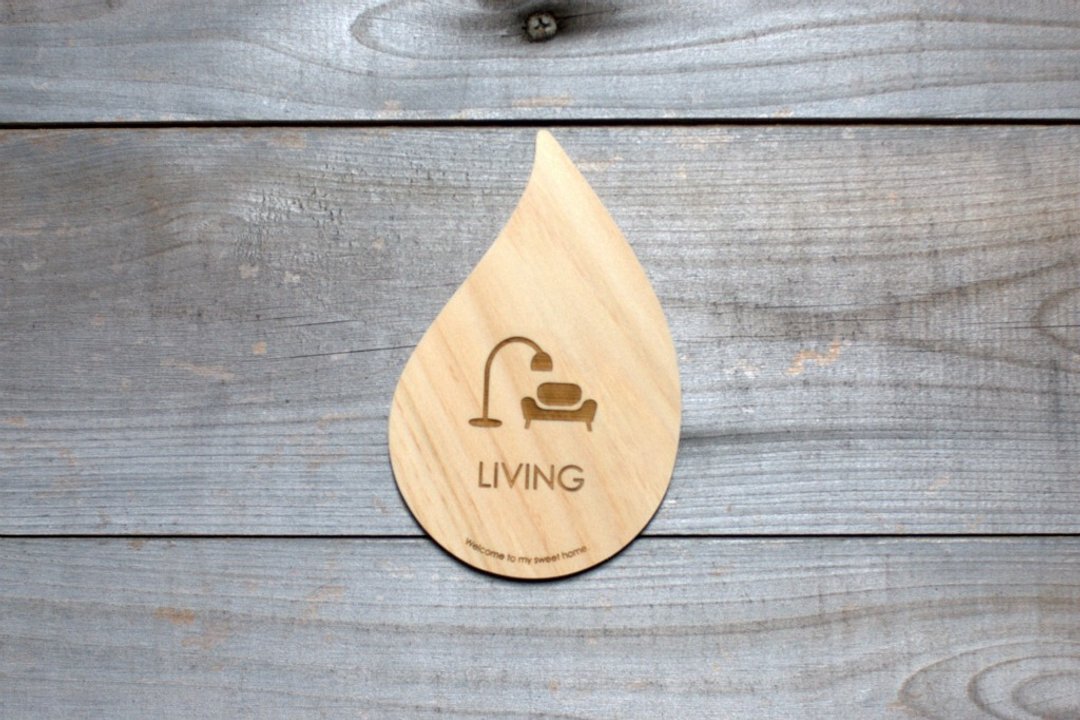 Living room plate drop-plate - 墙贴/壁贴 - 木头 咖啡色