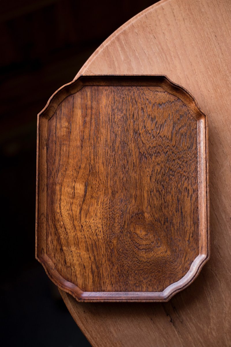 玲木系列 - 1号 曲边盘 缅甸柚木 生漆拭漆 - 盘子/餐盘/盘架 - 木头 
