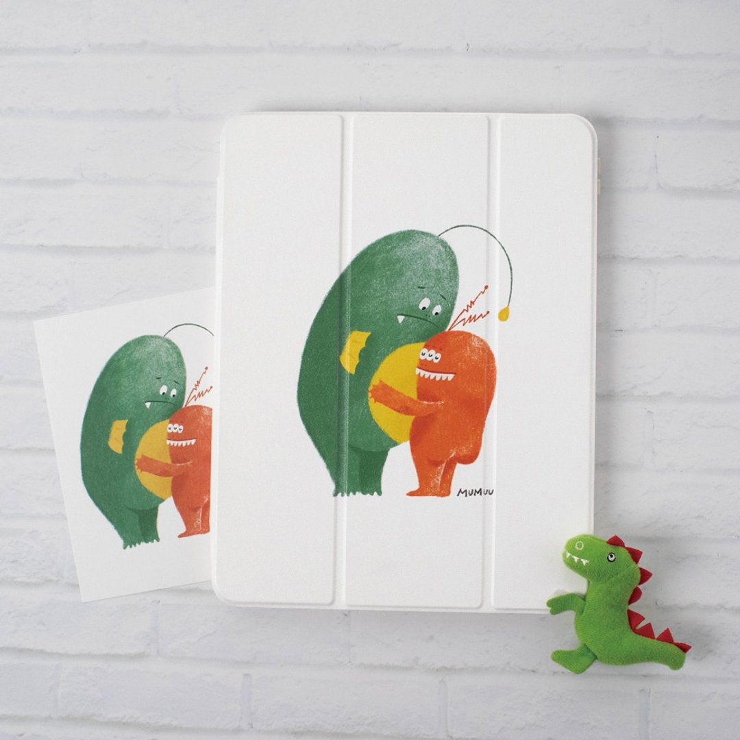 【限时特卖】iPad 插画家联名保护壳【Big Hug】右侧笔槽款 - 平板/电脑保护壳 - 其他材质 白色