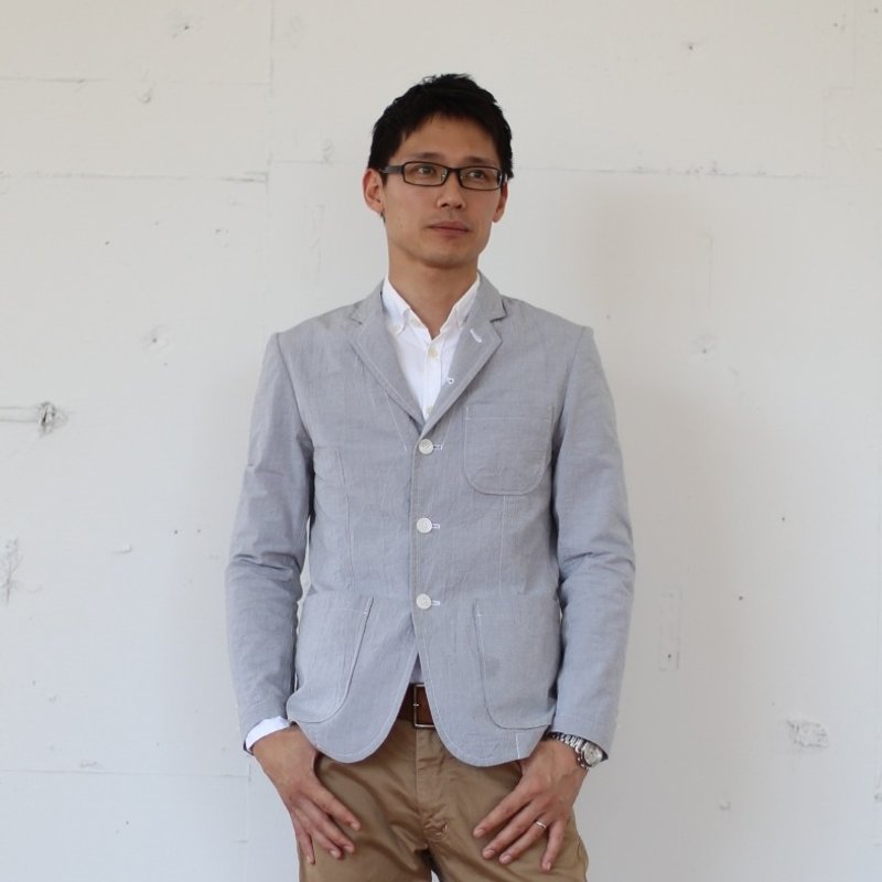 Dyed cotton boil jacket - 男装外套 - 棉．麻 灰色