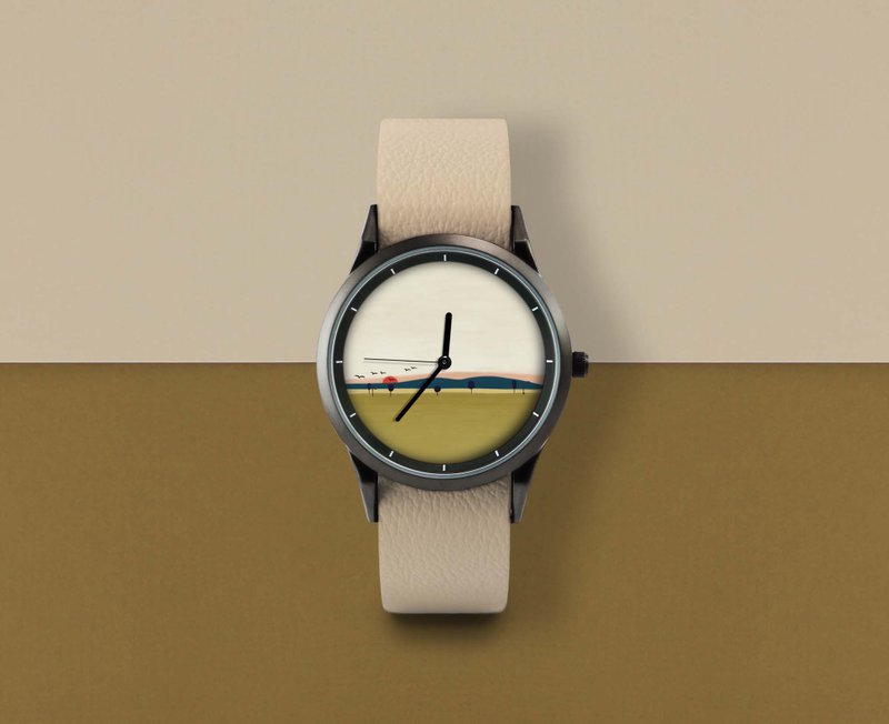 插画X手表 - 地平线系列【午】 - 女表 - 其他金属 橘色