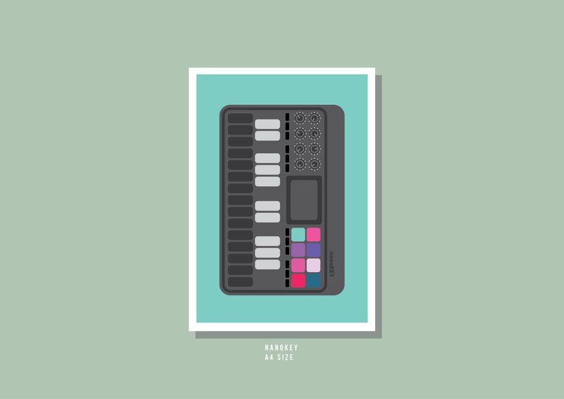 Orlane Made 手绘插画印刷海报IMidi键盘 - 海报/装饰画/版画 - 纸 白色