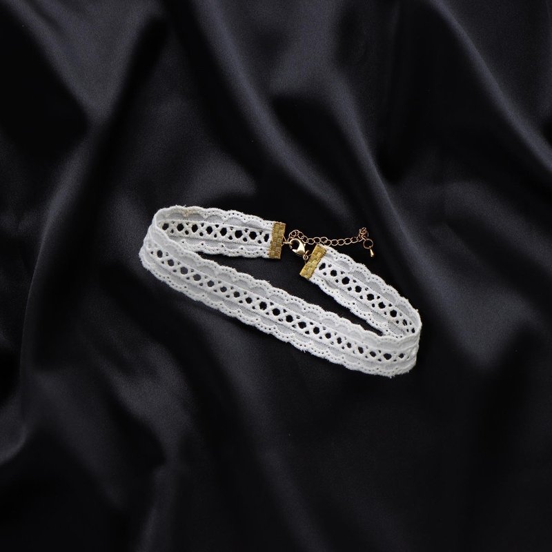 fillings 精致米白棉质颈链 - 颈链 - 棉．麻 白色