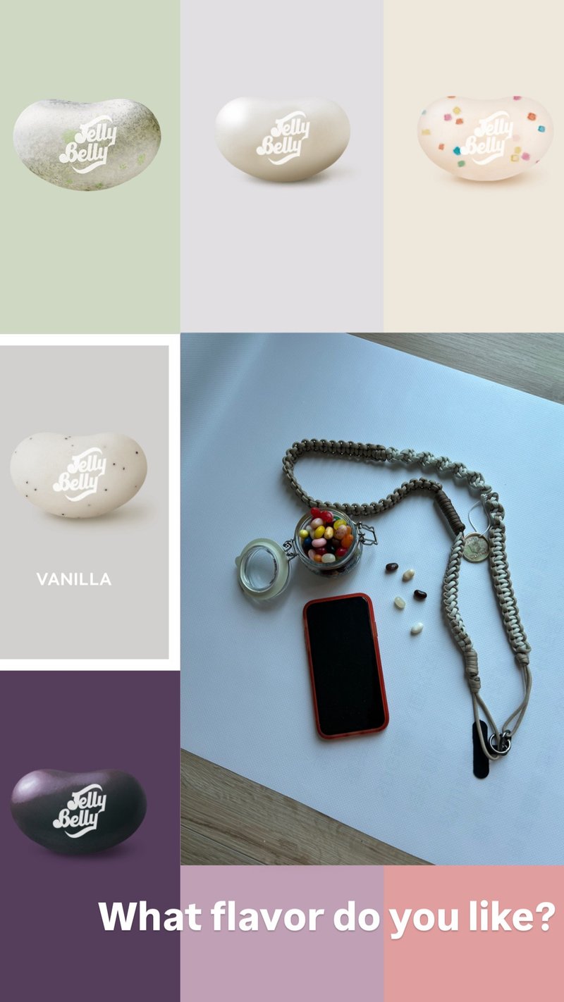 香草软糖编织伞绳手机背袋一可调节长度 - 挂绳/吊绳 - 尼龙 