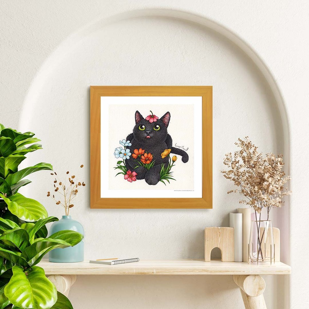 【如花似锦─小黑】猫疯子/含框/博物馆级艺术微喷/复制画 - 海报/装饰画/版画 - 纸 黑色