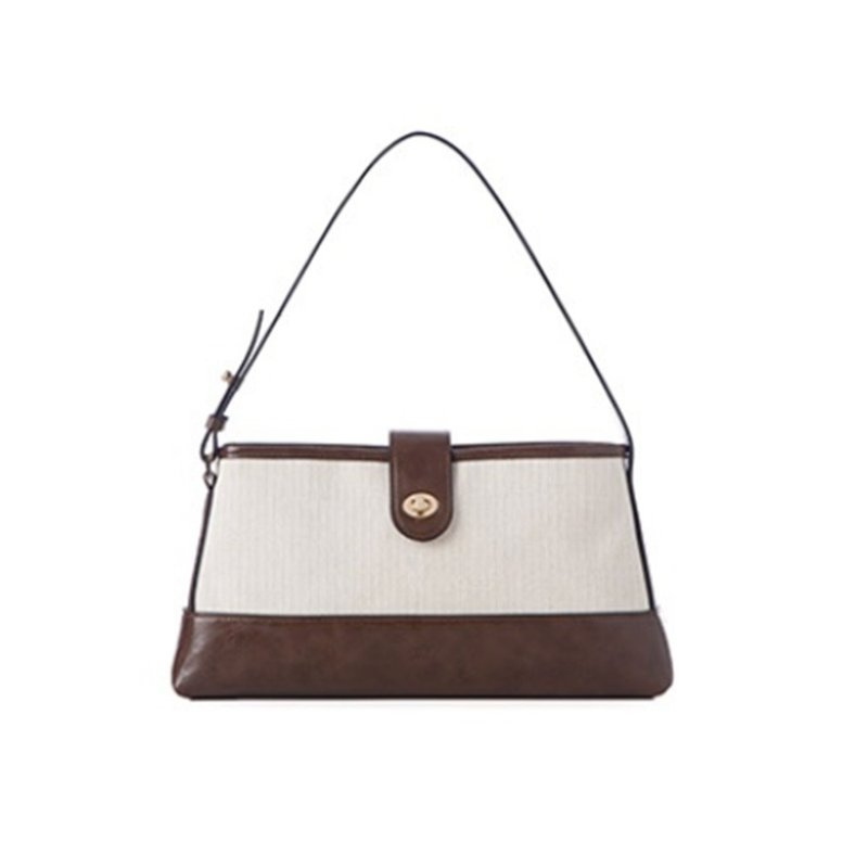 韩国FINE BAG | 灰褐色 | 大容量 手袋 单肩包 - 侧背包/斜挎包 - 人造皮革 咖啡色