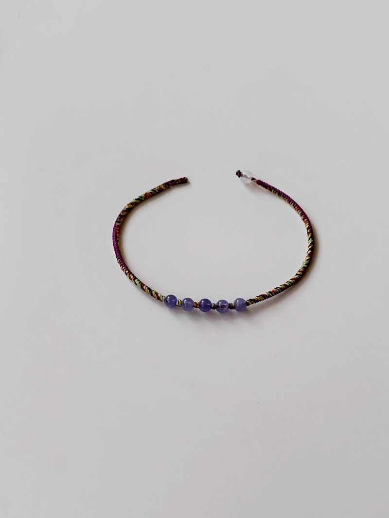 迷你坦桑石*5 丹泉石 极细 蜡线手环/独一无二的爱 十二月诞生石 - 手链/手环 - 其他材质 红色