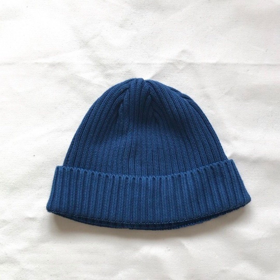 Knitted cap cotton Indigo dyed indigo dyed - 帽子 - 棉 蓝色