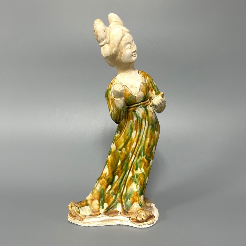 唐三彩仕女乐俑 - 摆饰 - 陶 卡其色