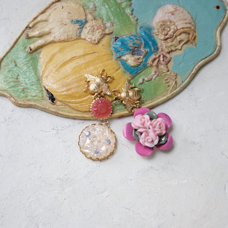 Moira lll - 耳环/耳夹 - 其他金属 粉红色