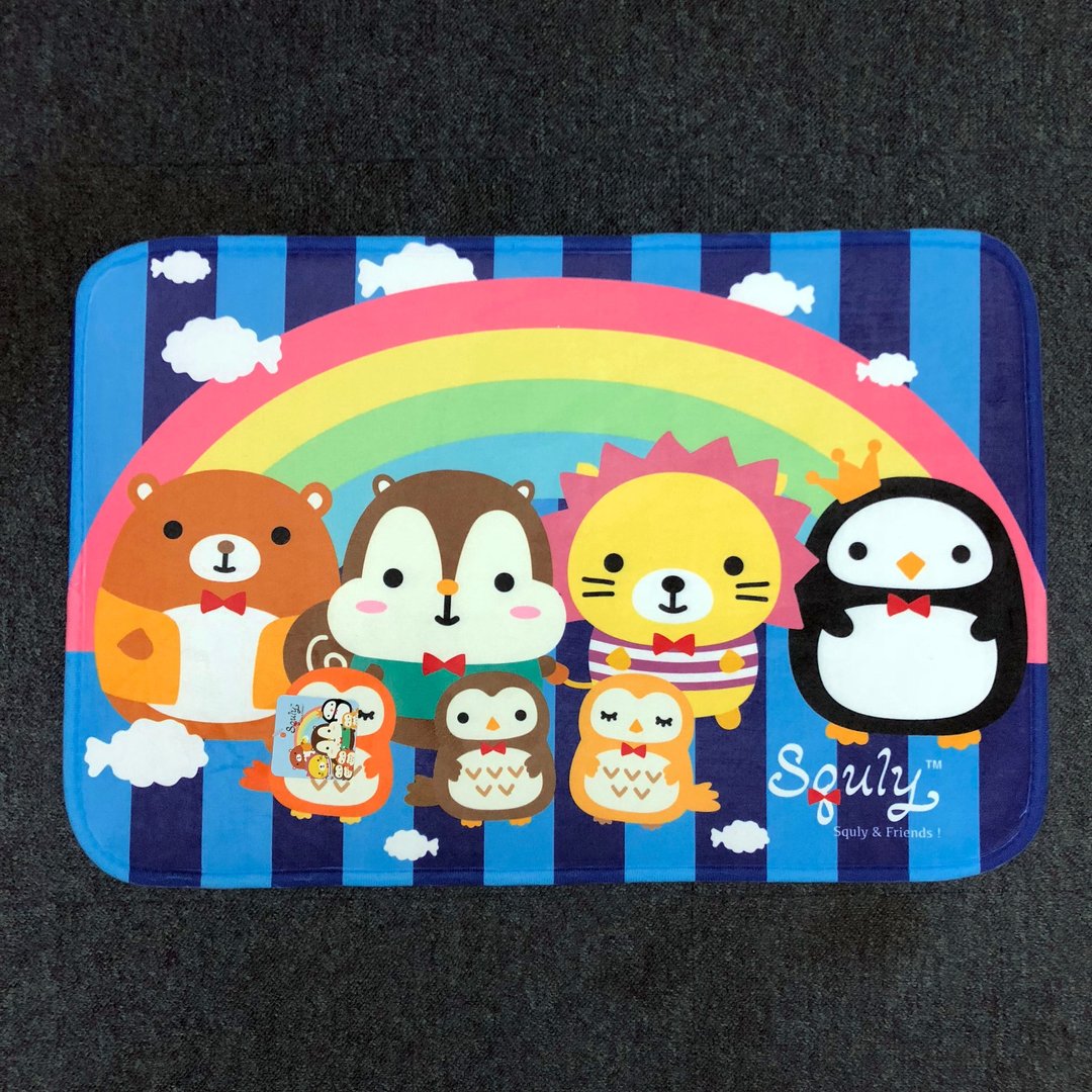可爱 Squly & Friends 地垫 (彩虹-蓝底) - 其他 - 聚酯纤维 蓝色