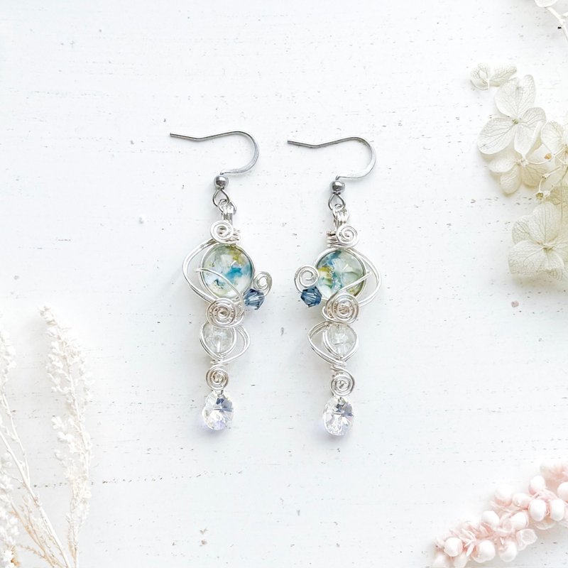 【mini】春之潺潺 作品编号.57 - 耳环/耳夹 - 其他材质 银色