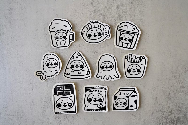 食物柴柴(10入)贴纸第二版 - 贴纸 - 纸 