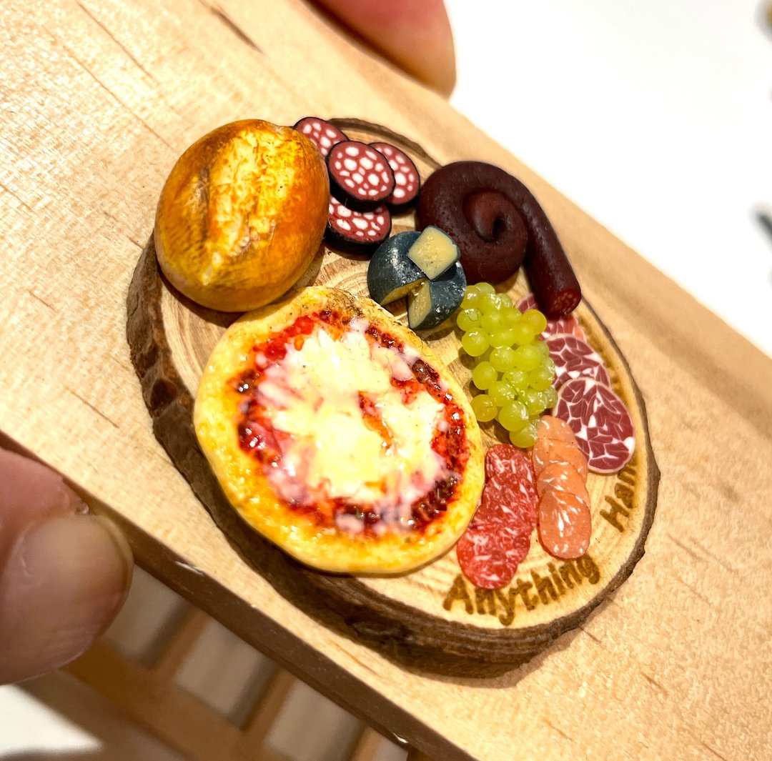 袖珍 Miniature 1:12 义法风味面包餐盘组合 B - 摆饰 - 其他材质 