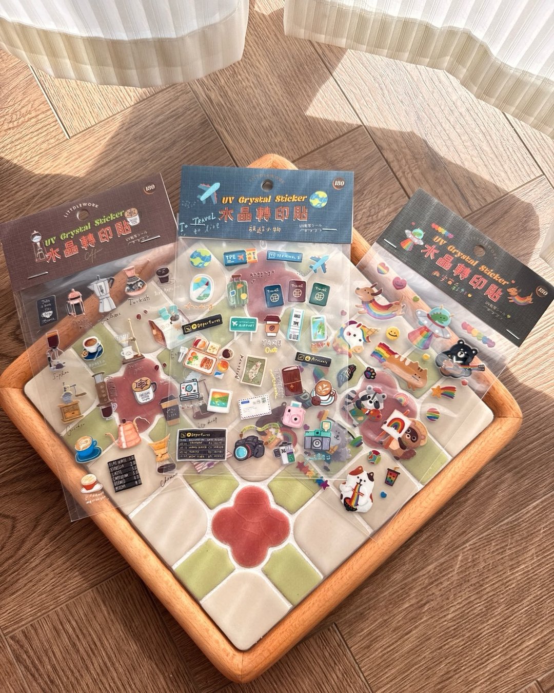 水晶转印贴 | 疗愈生活系列 旅游咖啡小物宇宙彩虹 | Littdlework - 贴纸 - 其他材质 多色