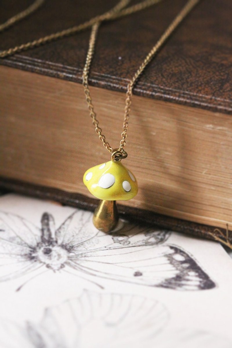 Mushroom Charm Necklace by linen. - 项链 - 其他金属 