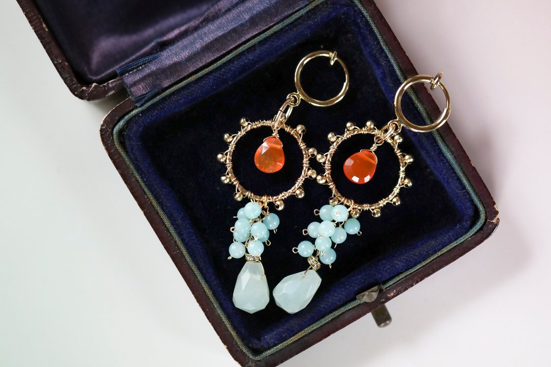 Earrings & Clip-On Divertimento Orange - 耳环/耳夹 - 珍珠 橘色