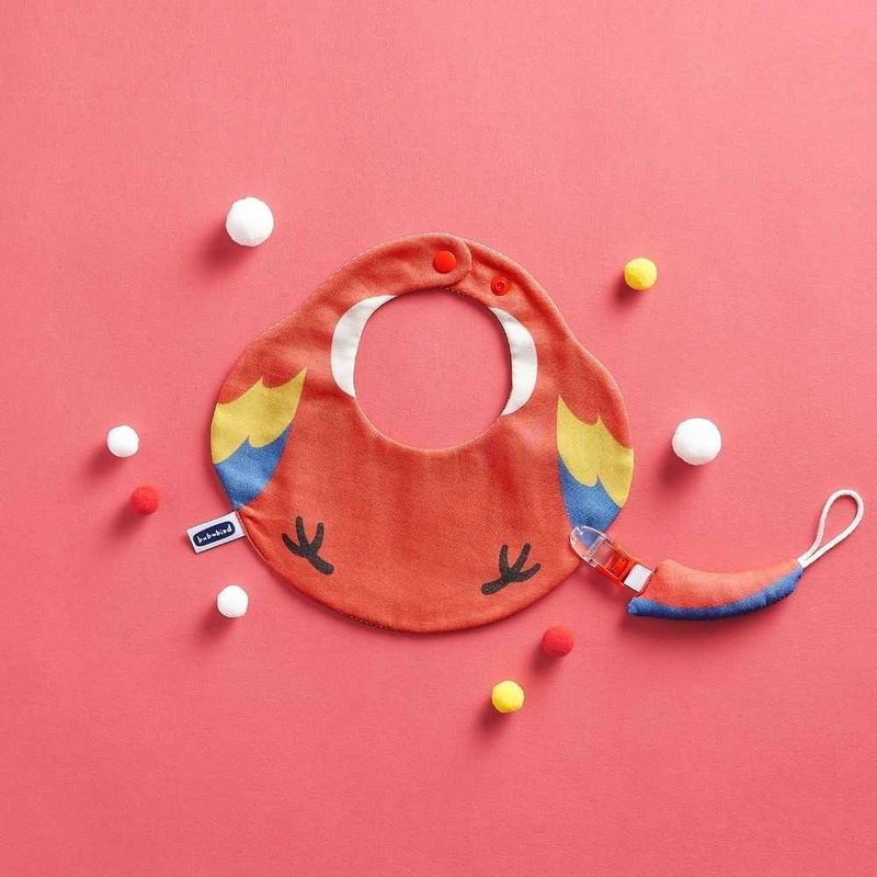 金刚鹦鹉造型兜兜组 - 围嘴/口水巾 - 棉．麻 