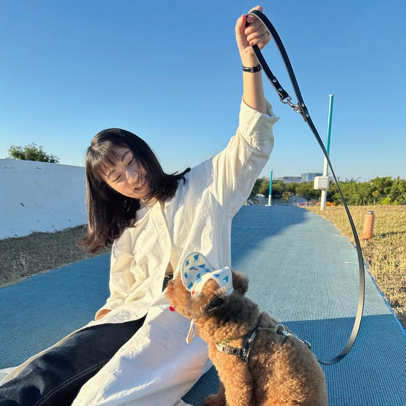 毛小孩皮革牵绳  100% Genuine Leather台湾制造 - 项圈/牵绳 - 真皮 黑色