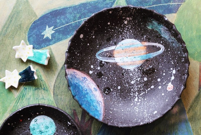 宇宙 ⊙ 圆碟 - 浅碟/小碟子 - 其他材质 黑色