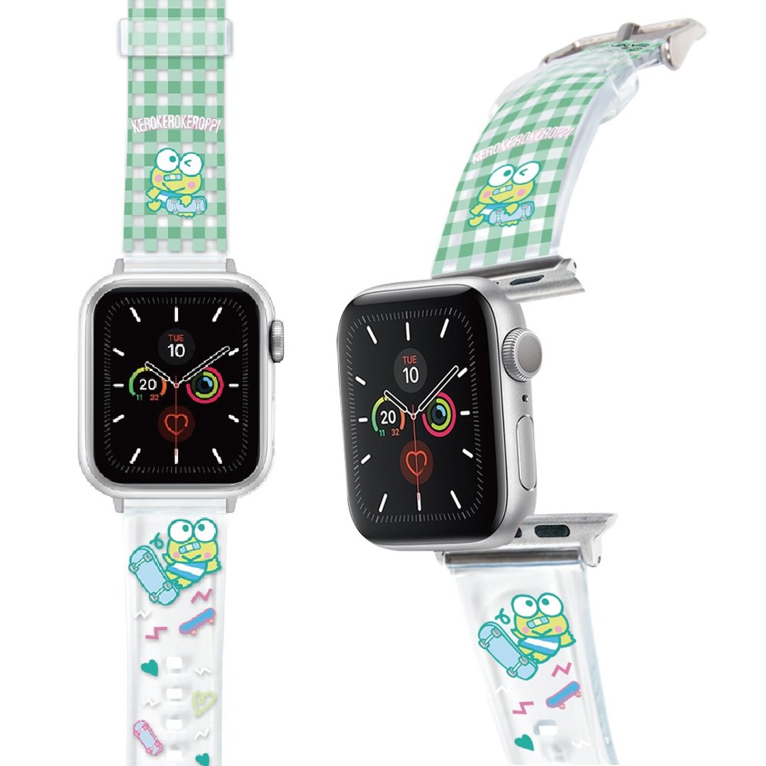 SANRIO-Apple Watch-PVC表带-格纹系列-KEROKEROKEROPPI - 表带 - 塑料 绿色